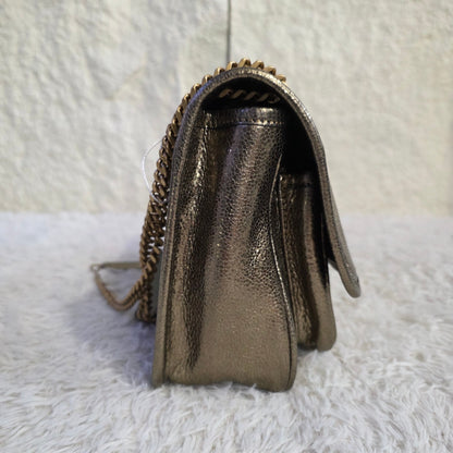 Saint Laurent Niki Metallic Leather Chain Shoulder Bag Bronze (Pre-Owned)