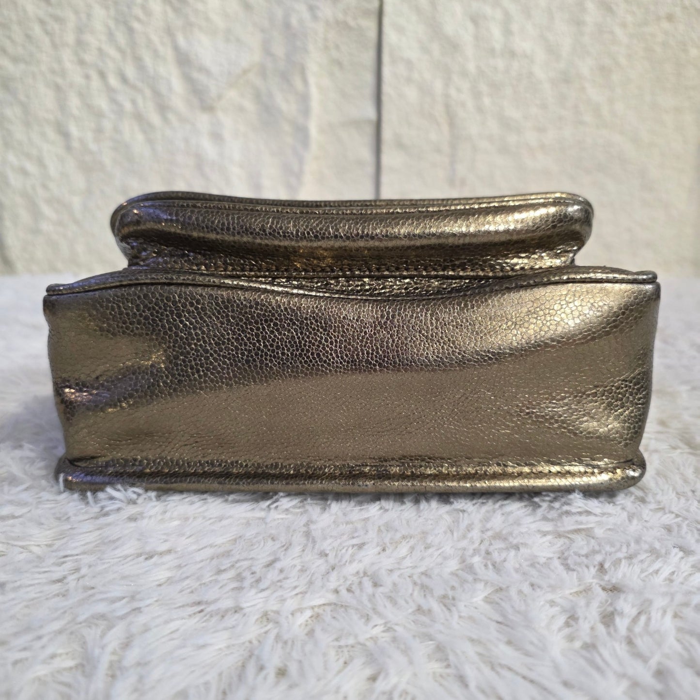 Saint Laurent Niki Metallic Leather Chain Shoulder Bag Bronze (Pre-Owned)