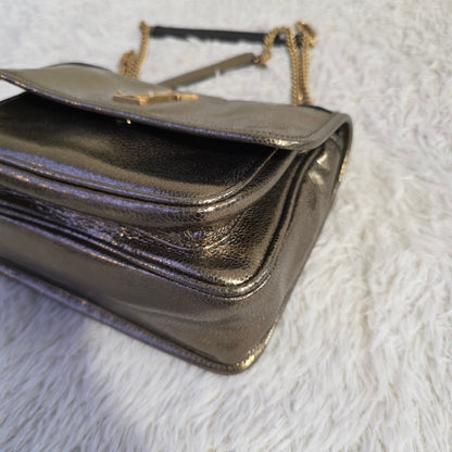 Saint Laurent Niki Metallic Leather Chain Shoulder Bag Bronze (Pre-Owned)