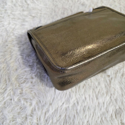 Saint Laurent Niki Metallic Leather Chain Shoulder Bag Bronze (Pre-Owned)