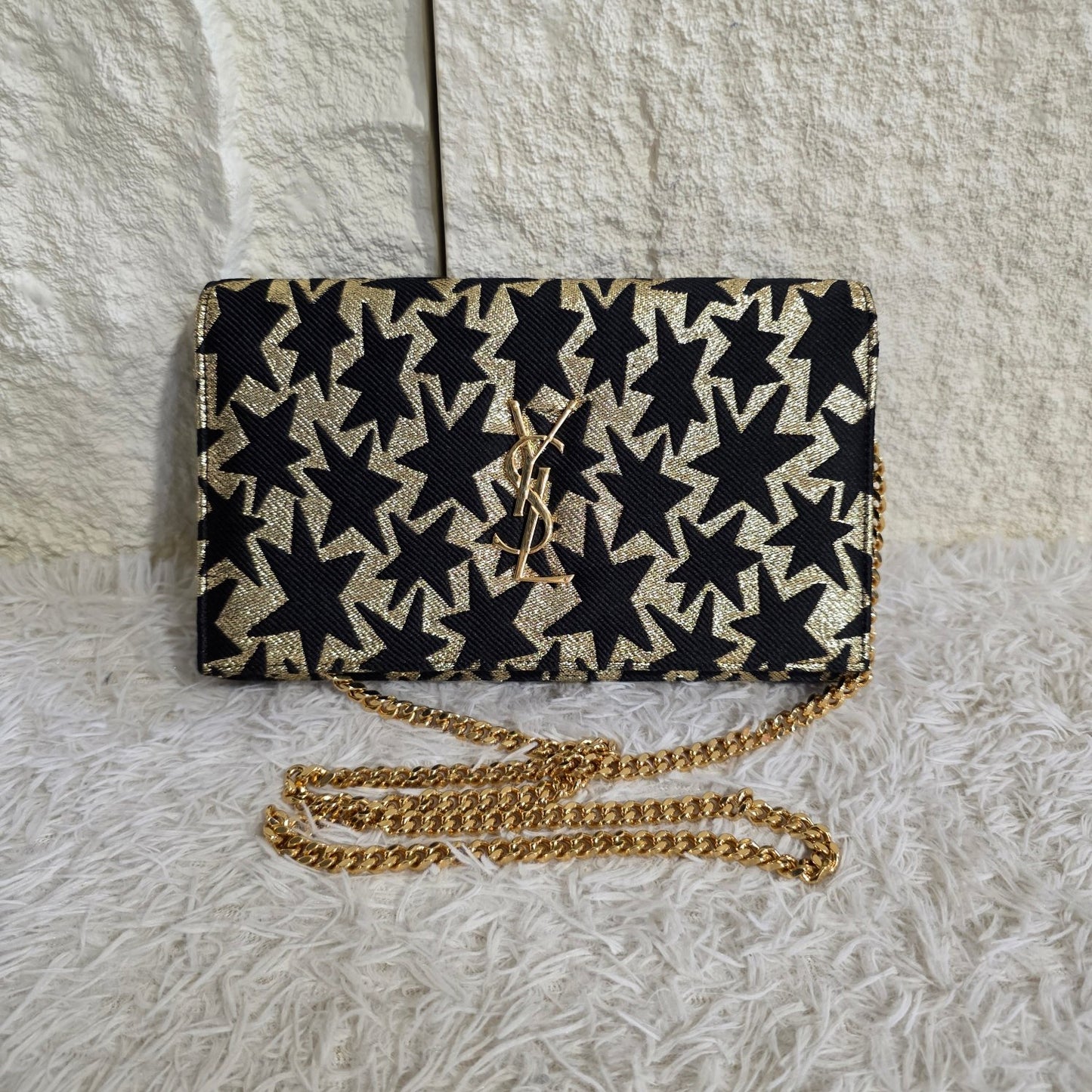 Saint Laurent Kate Star Pattern Chain Wallet (Pre-Owned)