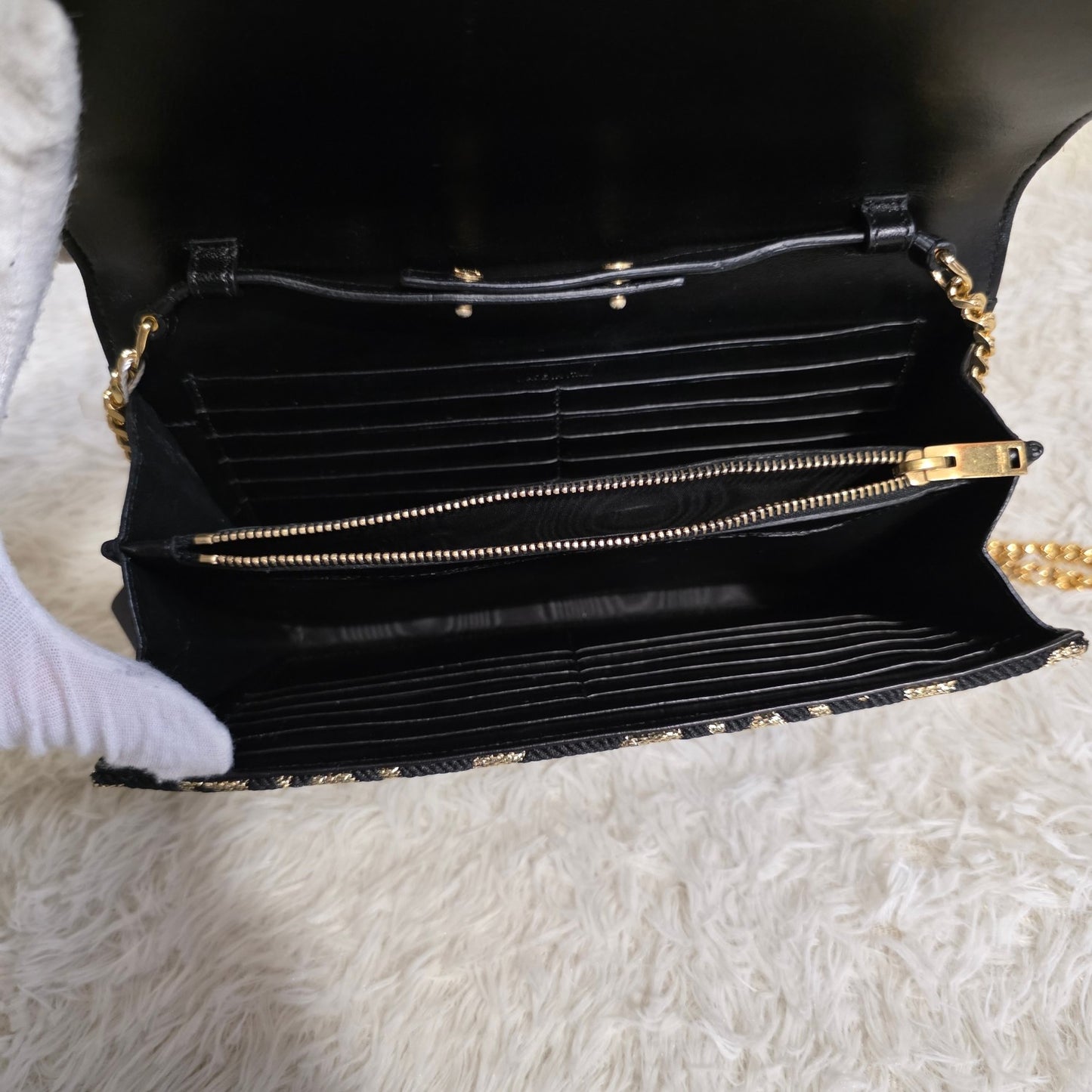 Saint Laurent Kate Star Pattern Chain Wallet (Pre-Owned)