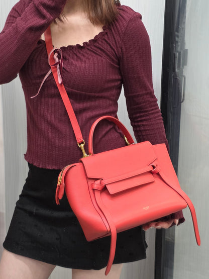Celine Micro Belt Bag Grained Leather Handbag (Pre-Owned)