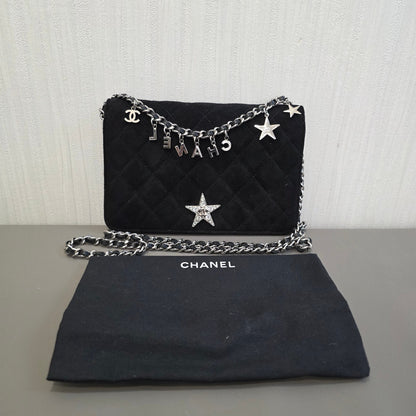 Chanel Star Charm Quilted Velvet Wallet on Chain (Pre-Owned)