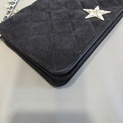 Chanel Star Charm Quilted Velvet Wallet on Chain (Pre-Owned)