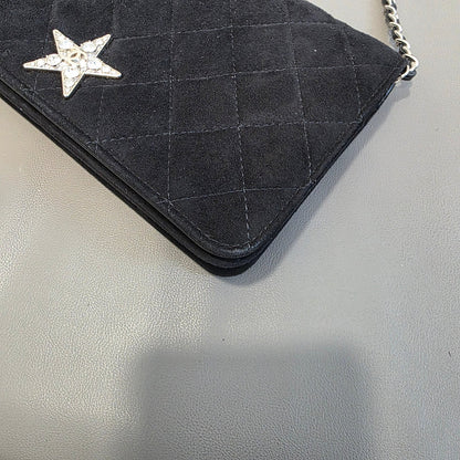 Chanel Star Charm Quilted Velvet Wallet on Chain (Pre-Owned)