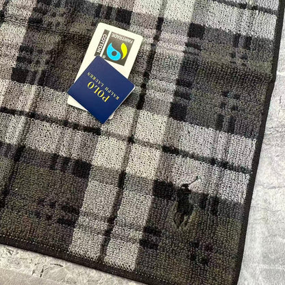 Polo Ralph Lauren Plaid Cotton Hand Towel Gray Black (Pre-Owned)