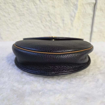 Christian Dior Vintage CD Logo Leather Flap Shoulder Bag Black Brown (Pre-Owned)