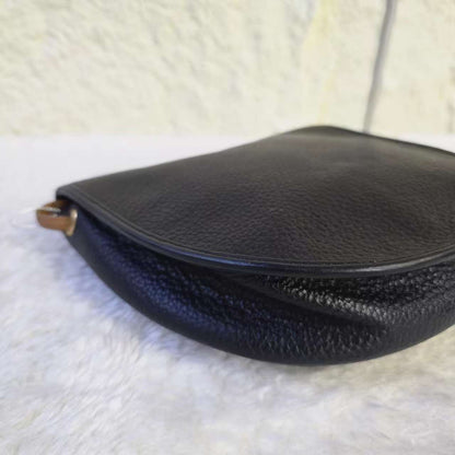 Christian Dior Vintage CD Logo Leather Flap Shoulder Bag Black Brown (Pre-Owned)