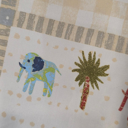 JIM THOMPSON Elephant Motif Cotton Scarf Beige Multicolor (Pre-Owned)