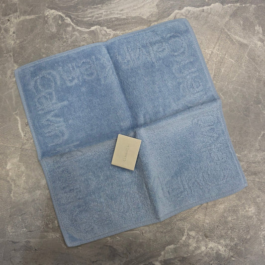 Calvin Klein Logo Embossed Cotton Handkerchief Light Blue (Pre-Owned)