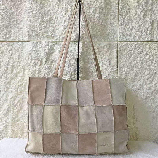 Chanel Patchwork Suede Leather Tote Bag (Pre-Owned)