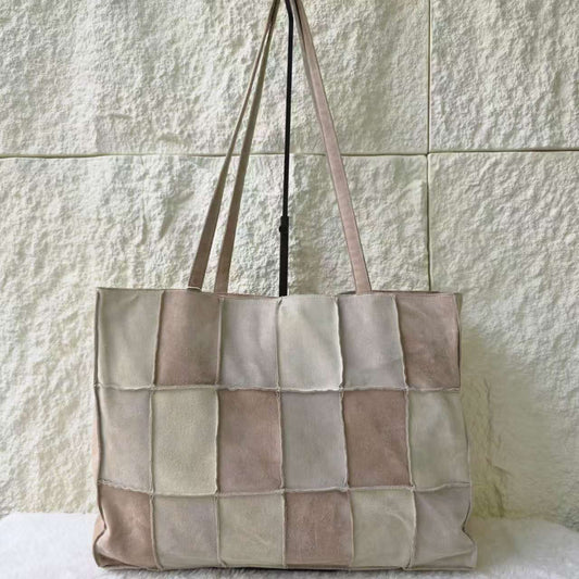 Chanel Patchwork Suede Leather Tote Bag (Pre-Owned)