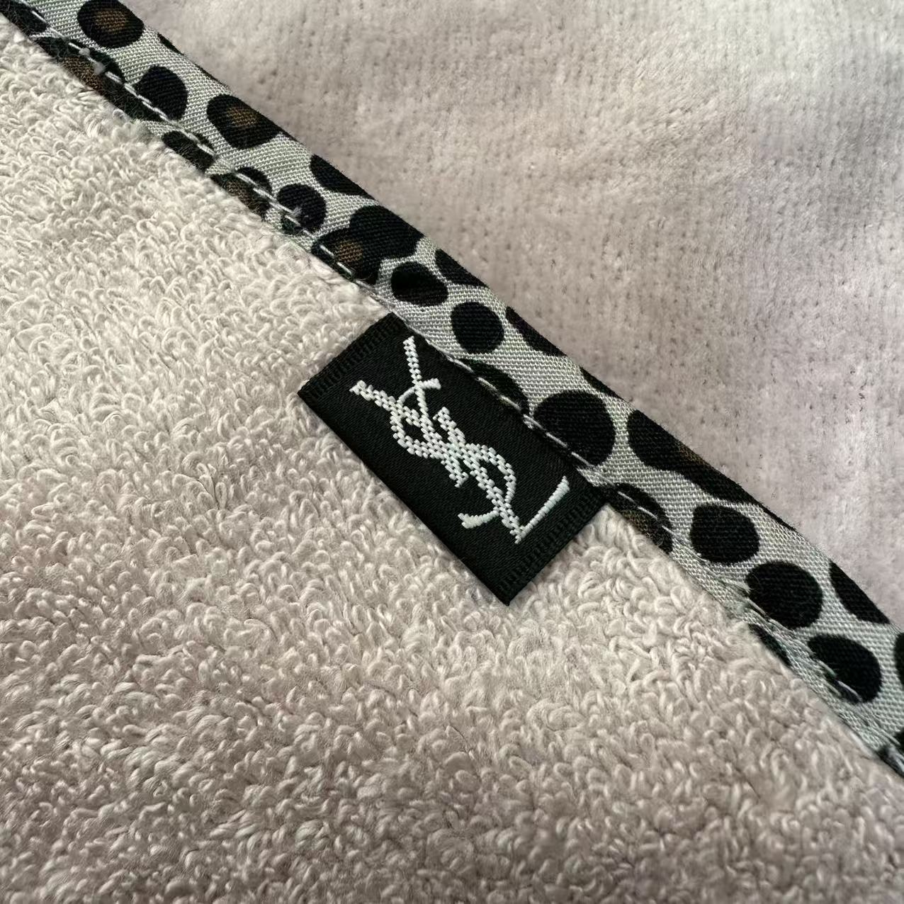 Saint Laurent YSL Logo Leopard Trim Cotton Handkerchief Pink (Pre-Owned)