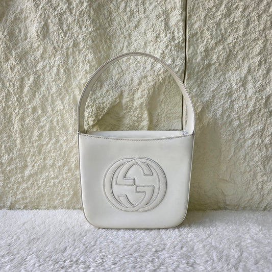 Gucci Soho Leather Shoulder Bag White (Pre-Owned)