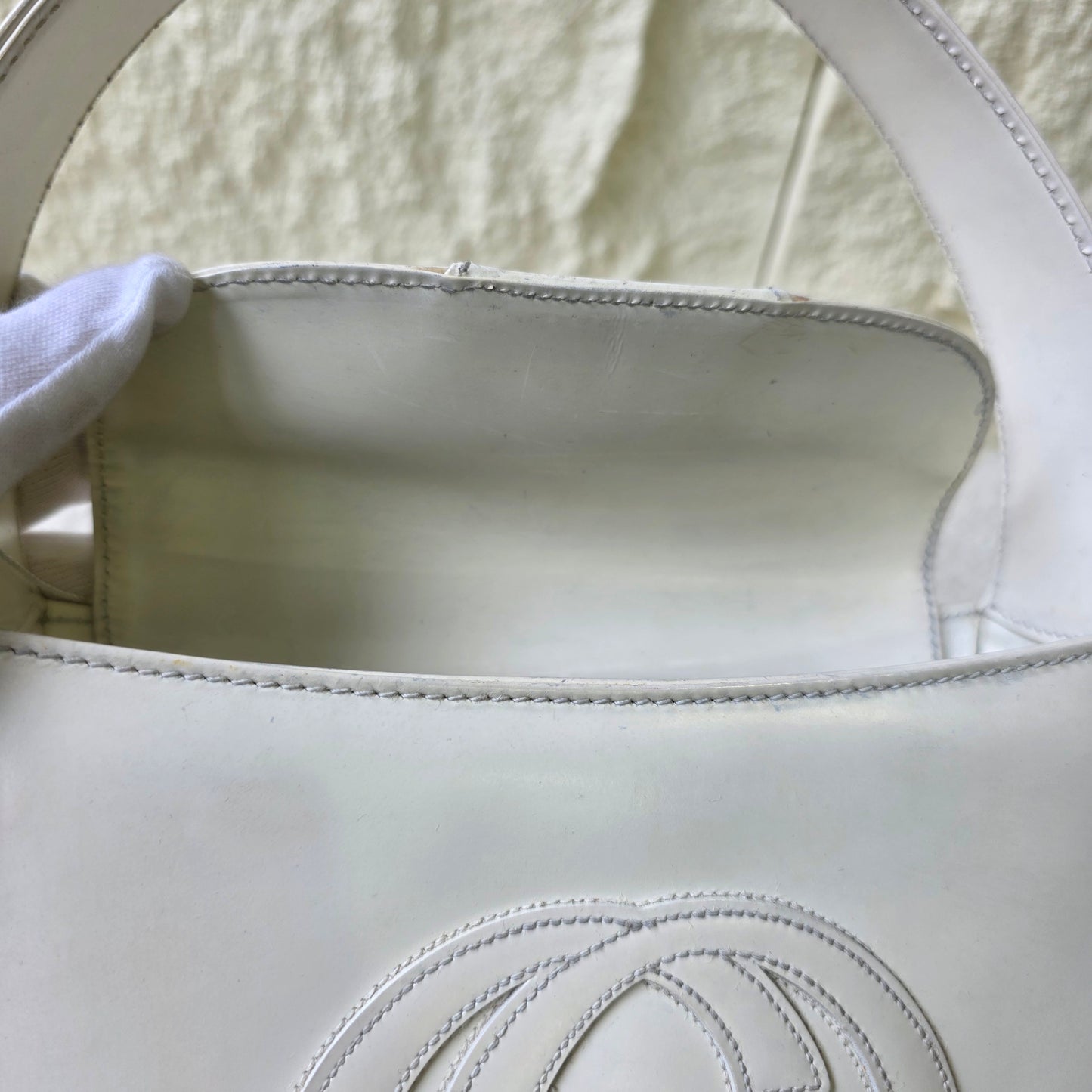 Gucci Soho Leather Shoulder Bag White (Pre-Owned)