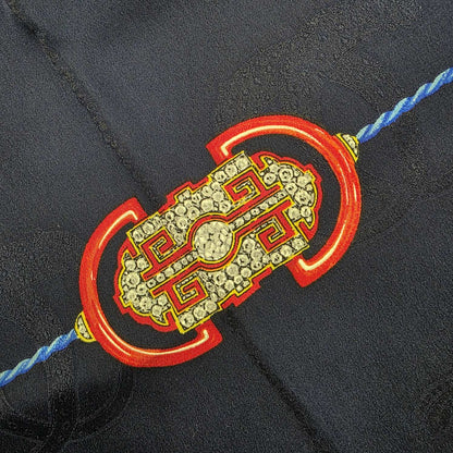Must de Cartier Jewelry Motif Silk Scarf Navy (Pre-Owned)