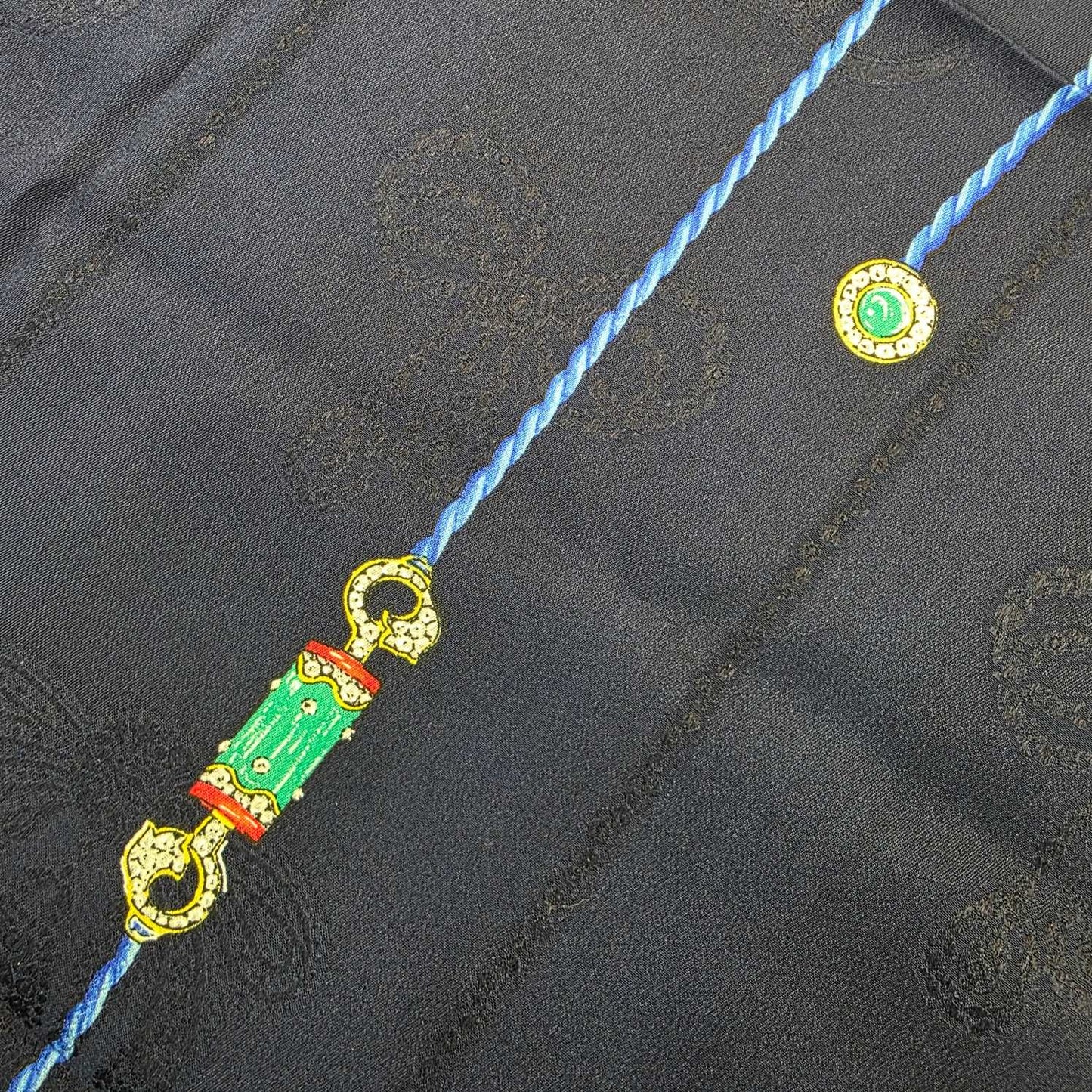 Must de Cartier Jewelry Motif Silk Scarf Navy (Pre-Owned)