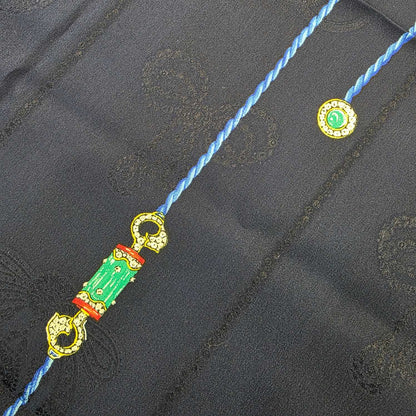 Must de Cartier Jewelry Motif Silk Scarf Navy (Pre-Owned)