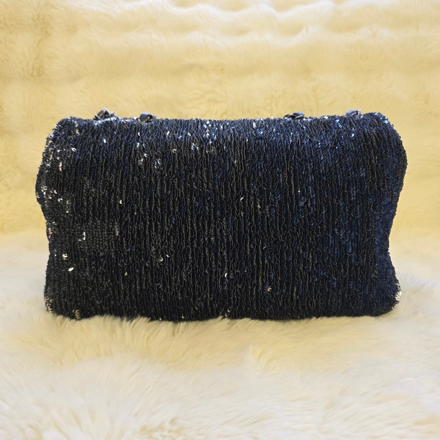Chanel Sequin Flap Chain Shoulder Bag Black Multicolor (Pre-Owned)