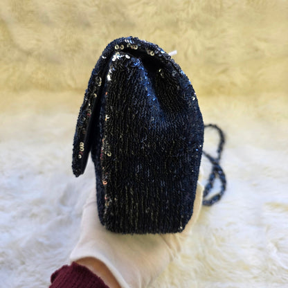 Chanel Sequin Flap Chain Shoulder Bag Black Multicolor (Pre-Owned)