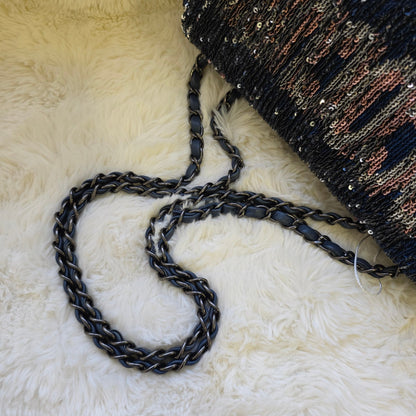 Chanel Sequin Flap Chain Shoulder Bag Black Multicolor (Pre-Owned)