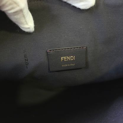Fendi FF Monogram Canvas Flat Crossbody Shoulder Bag Beige (Pre-Owned)