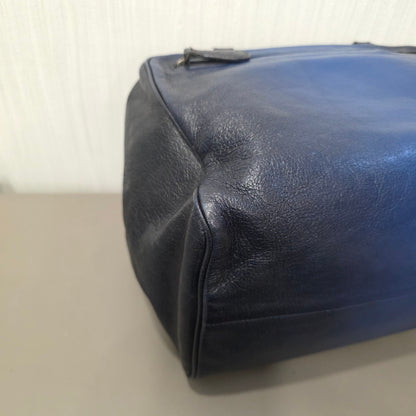 Bottega Veneta Intrecciato Detail Leather Boston Handbag Black (Pre-Owned)