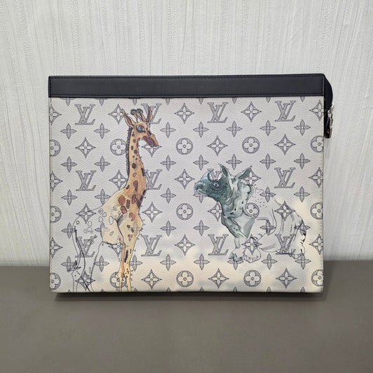 Louis Vuitton Monogram Savane Pochette Voyage GM Chapman Brothers Clutch (Pre-Owned)