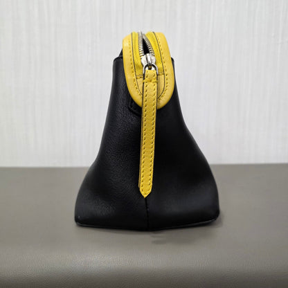 Fendi By The Way Leather Boston Bag Multicolor Black Pink Yellow (Pre-Owned)