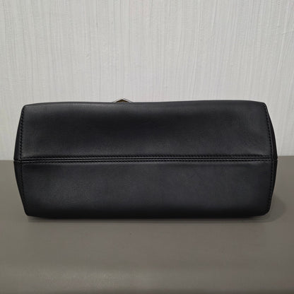 Fendi By The Way Leather Boston Bag Multicolor Black Pink Yellow (Pre-Owned)