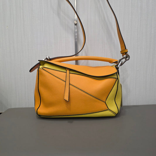 Loewe Puzzle Bag Small Calfskin Leather Multicolor Orange Yellow (Pre-Owned)