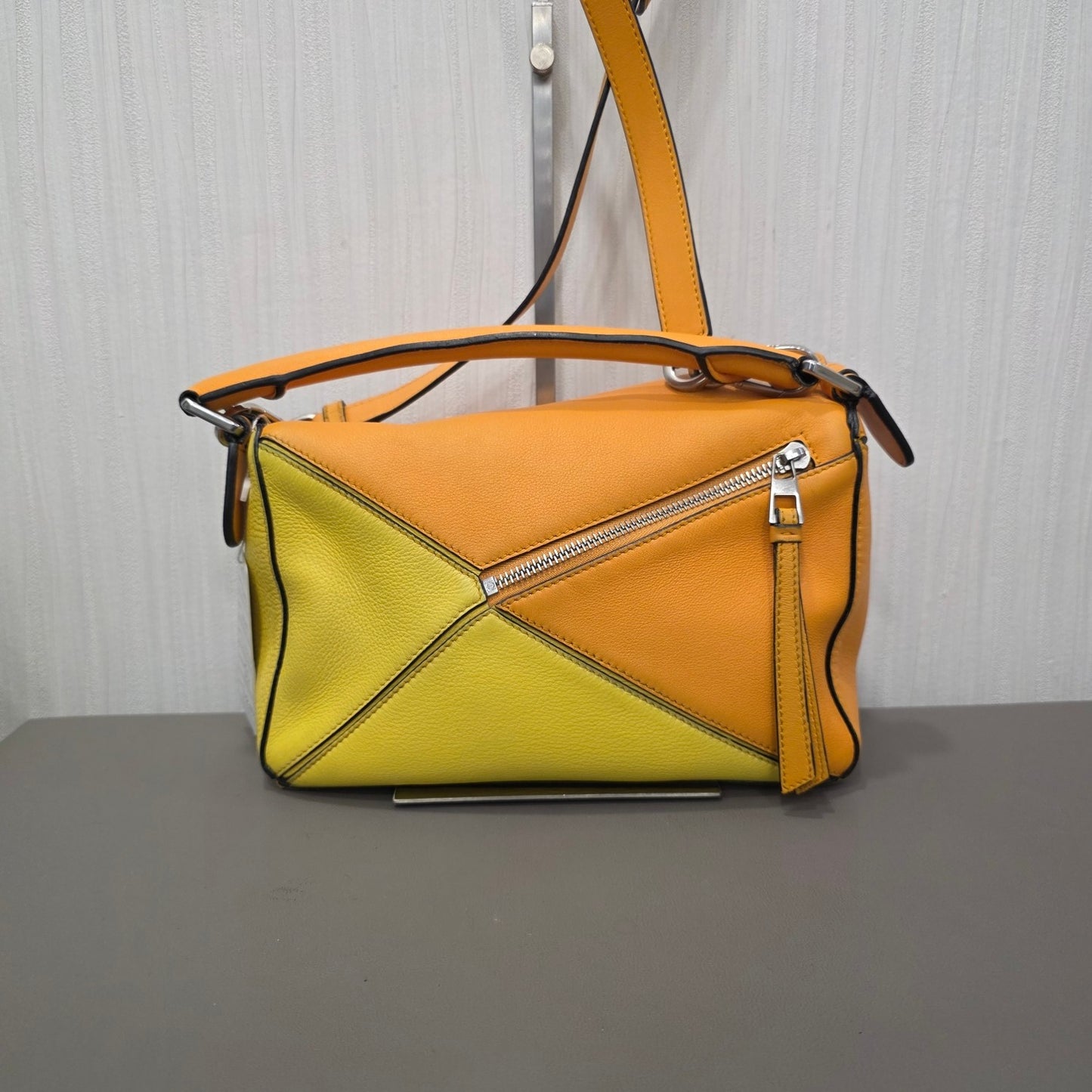 Loewe Puzzle Bag Small Calfskin Leather Multicolor Orange Yellow (Pre-Owned)