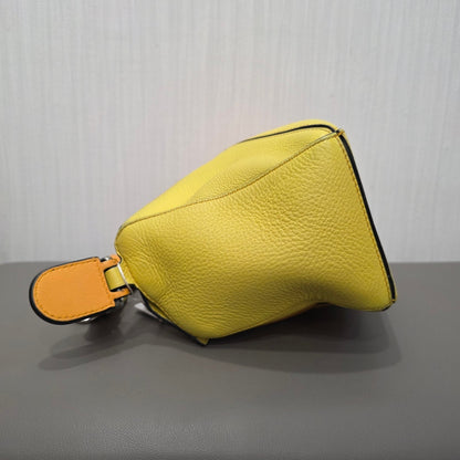 Loewe Puzzle Bag Small Calfskin Leather Multicolor Orange Yellow (Pre-Owned)