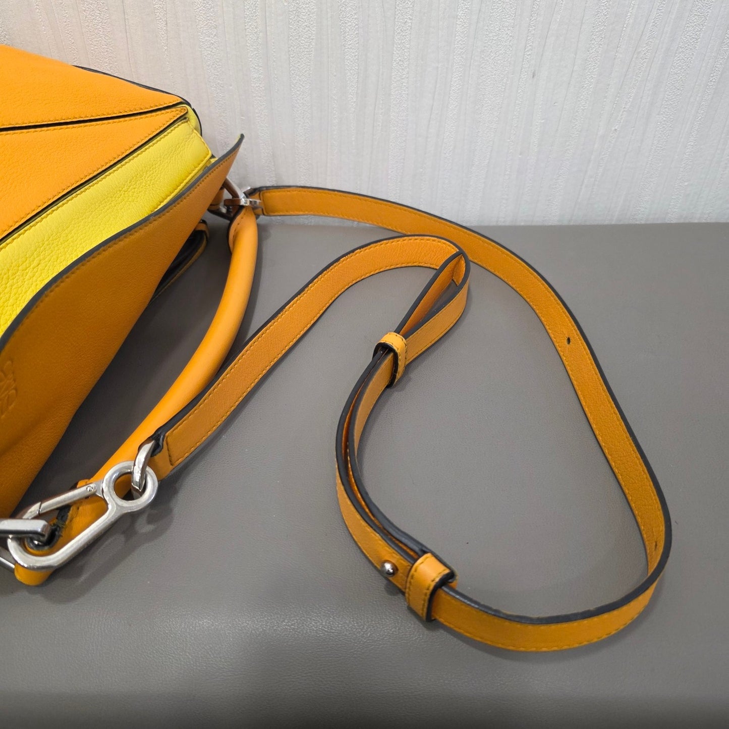 Loewe Puzzle Bag Small Calfskin Leather Multicolor Orange Yellow (Pre-Owned)