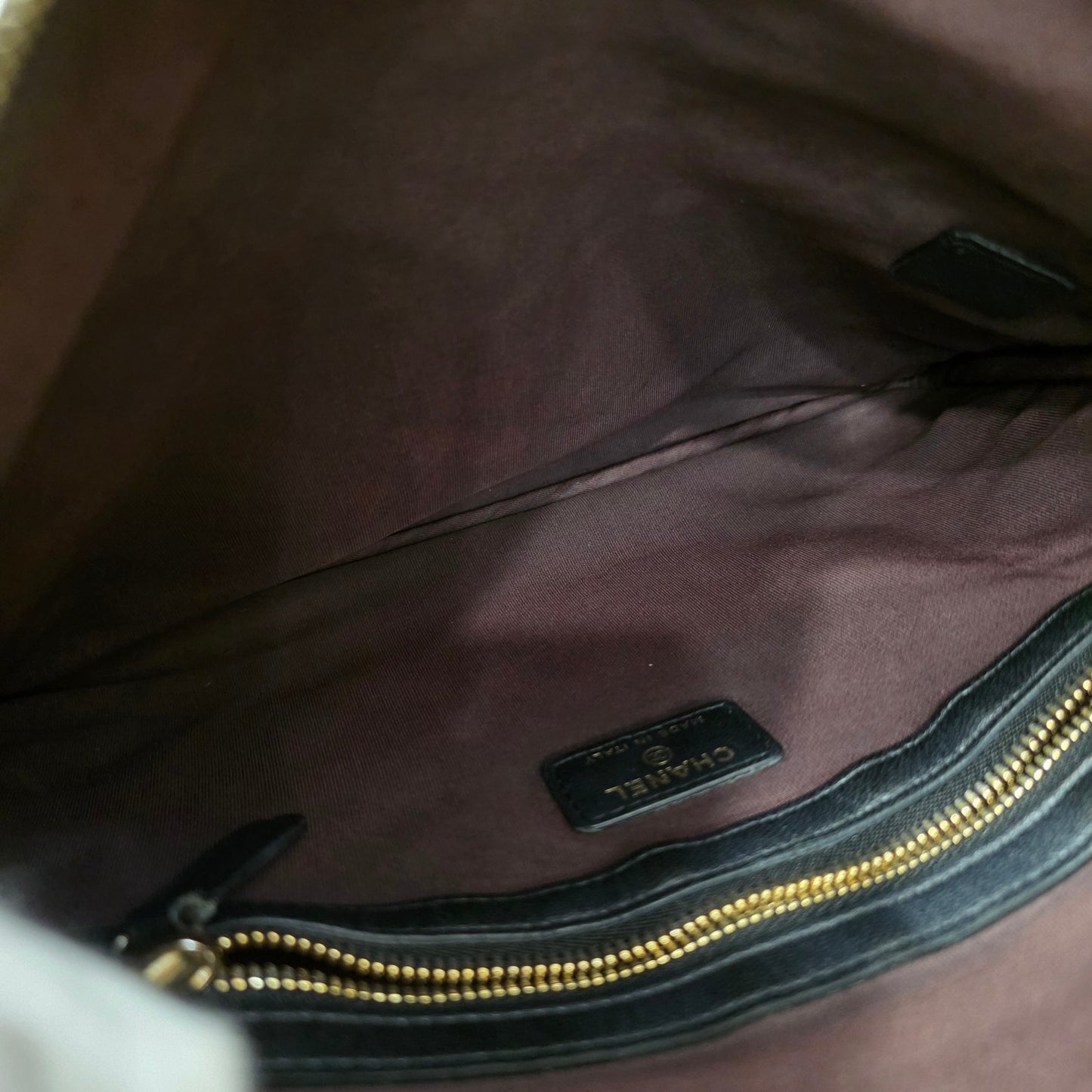 Chanel Chevron Quilted Leather Pouch Clutch Black (Pre-Owned)