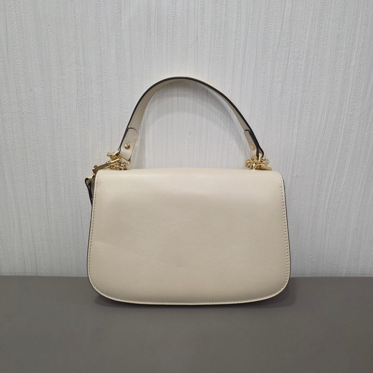 Gucci Blondie Small Leather Top Handle Shoulder Bag Ivory (Pre-Owned)