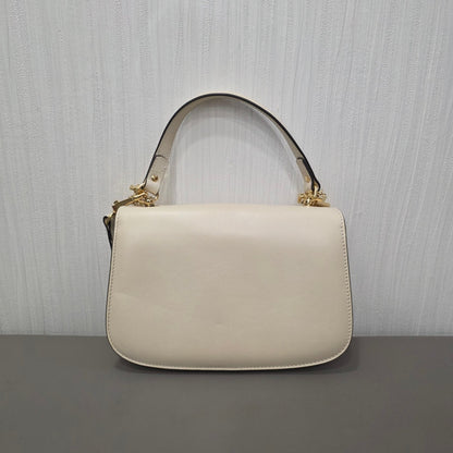 Gucci Blondie Small Leather Top Handle Shoulder Bag Ivory (Pre-Owned)