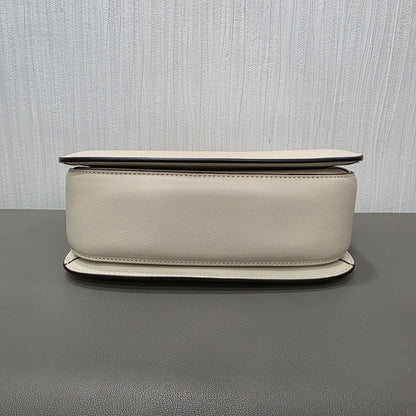 Gucci Blondie Small Leather Top Handle Shoulder Bag Ivory (Pre-Owned)