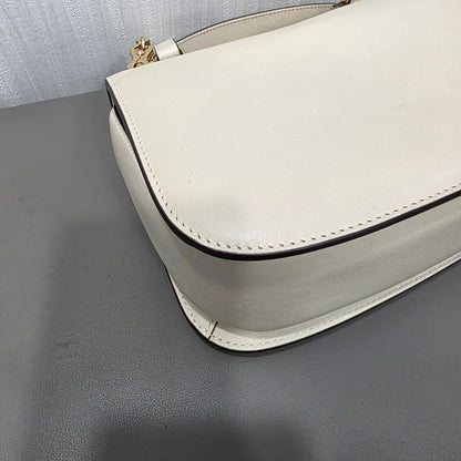 Gucci Blondie Small Leather Top Handle Shoulder Bag Ivory (Pre-Owned)