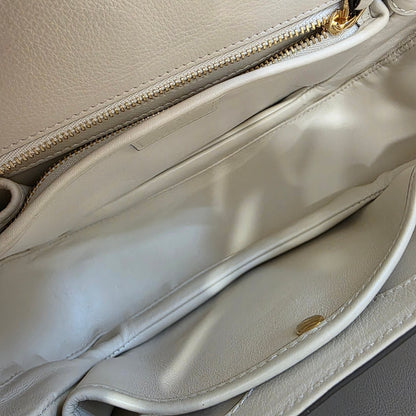 Gucci Blondie Small Leather Top Handle Shoulder Bag Ivory (Pre-Owned)
