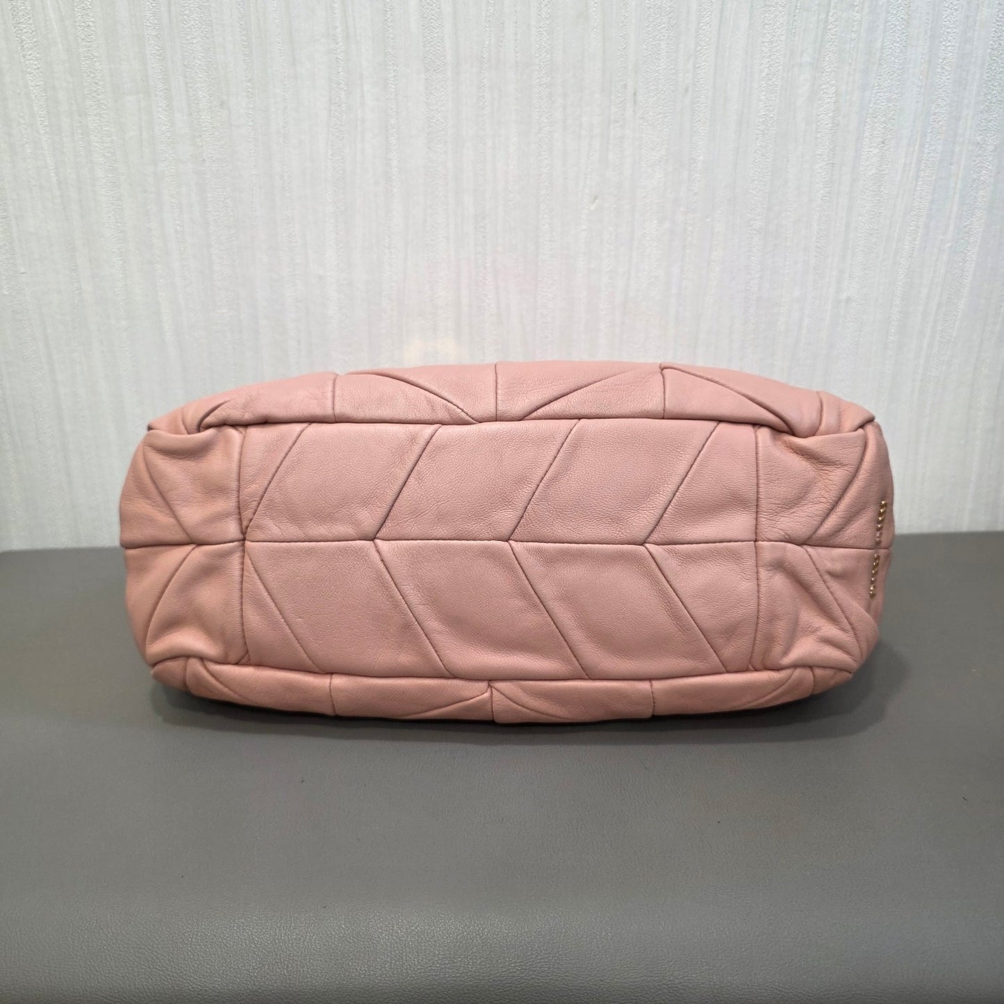 Miu Miu Matelassé Leather Top Handle Shoulder Bag Pink (Pre-Owned)