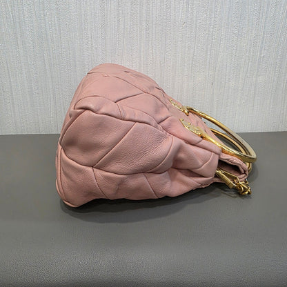 Miu Miu Matelassé Leather Top Handle Shoulder Bag Pink (Pre-Owned)
