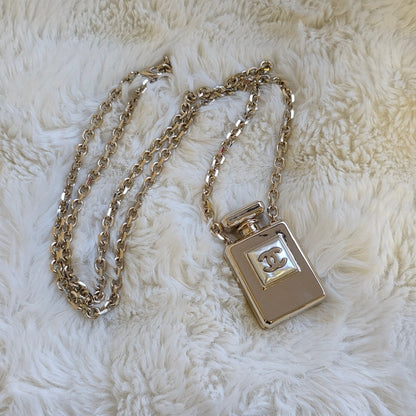Chanel CC Perfume Bottle Pendant Necklace Gold (Pre-Owned)