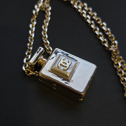 Chanel CC Perfume Bottle Pendant Necklace Gold (Pre-Owned)