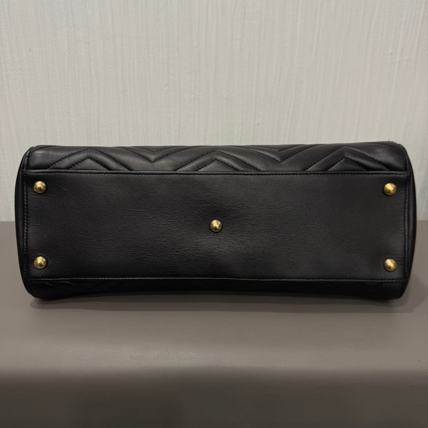 Gucci GG Marmont Matelassé Leather Top Handle Bag Black (Pre-Owned)