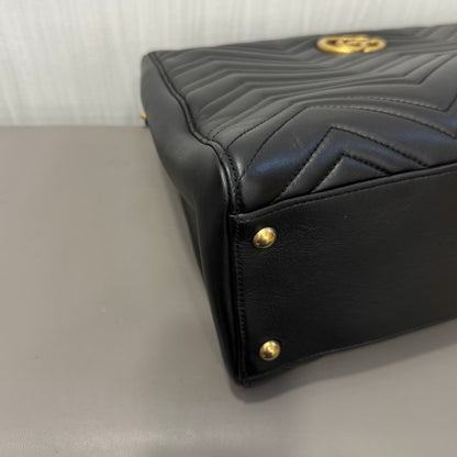 Gucci GG Marmont Matelassé Leather Top Handle Bag Black (Pre-Owned)
