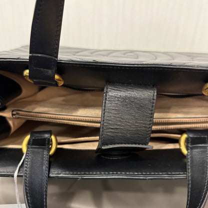 Gucci GG Marmont Matelassé Leather Top Handle Bag Black (Pre-Owned)