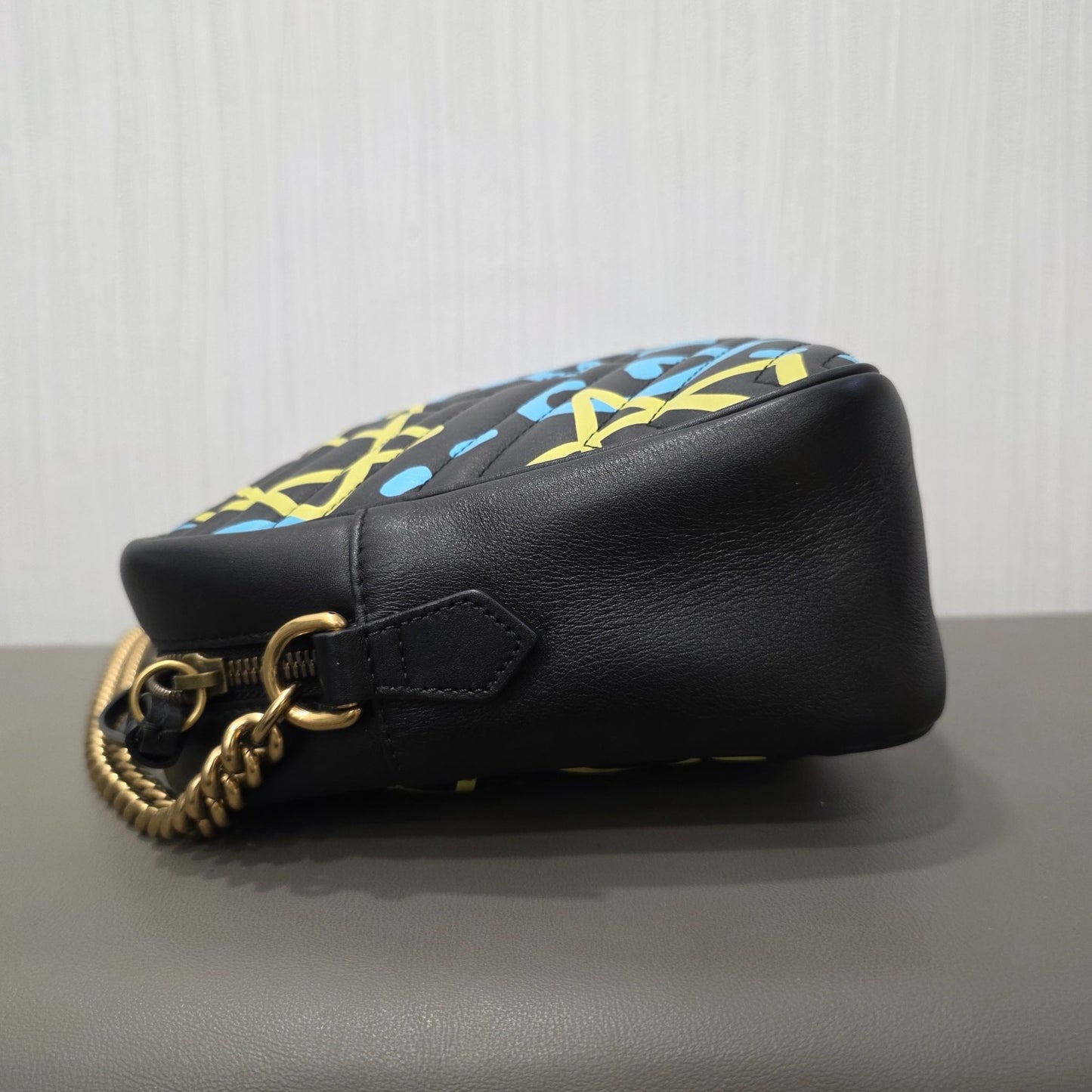 Gucci GG Marmont Graffiti Leather Shoulder Bag (Pre-Owned)