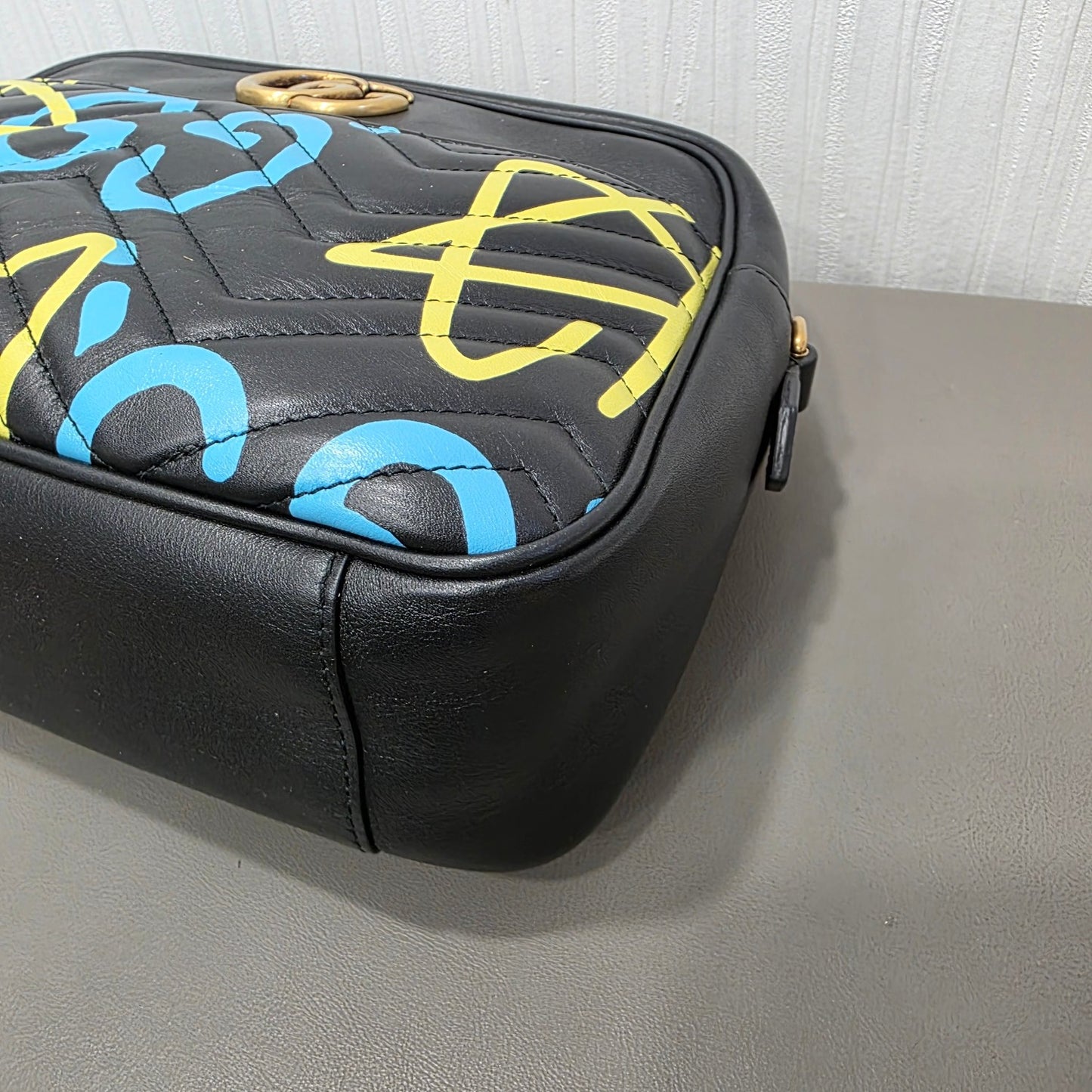 Gucci GG Marmont Graffiti Leather Shoulder Bag (Pre-Owned)